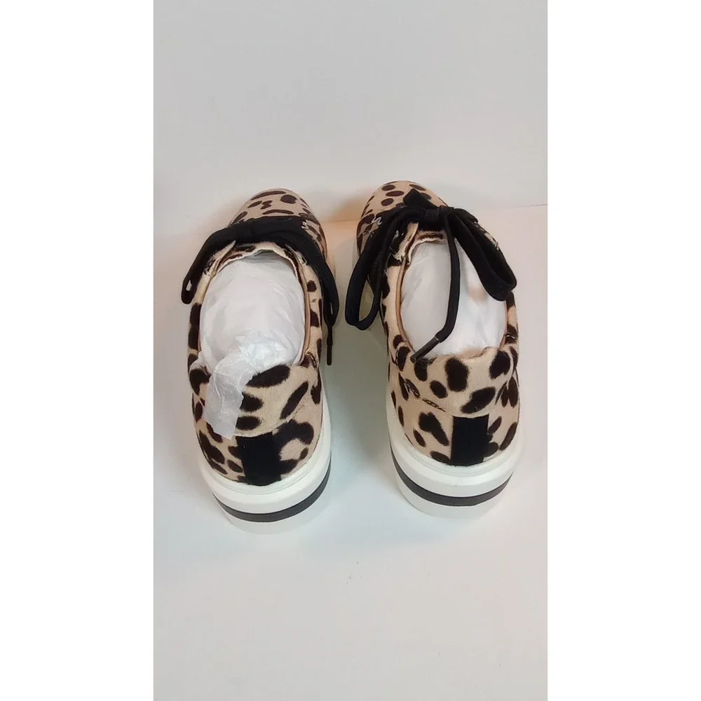 NEW Linea Paolo Cheetah Print Platform Sneaker Kendra Shoe Leather Trim Sz 5.5 M